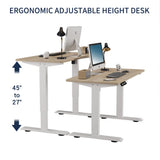 48"×24" Oak Color Electric Standing Desk Height Adjustable Desk for Home and Office Computer Table Gaming Desk Modern Lift-up Desk