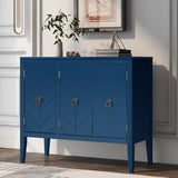 U_STYLE Adjustable Shelf Storage Sideboard with 3 Retro Metal Handles and 4 Pinewood Legs, for Entryway, Living Room, Study Room, Dining Room