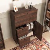 Desk Cabinet, with Storage Drawer & Shelves, Fold-up Desktop, Ideal for Home, Office, Kitchen storage organizer, Dormitory, Small Spaces W31.49"xD13.78"xH47.2"