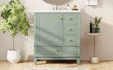 30" Bathroom Vanity with Sink, One Door with Shelf and Three Drawers, Soft Close Door, Black