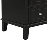 30" Bathroom Vanity with Sink Combo, Multi-functional Bathroom Cabinet with Doors and Drawer, Solid Wood and MDF Board, Black