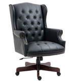 Executive Office Chair Comfortable Desk Chair - Ergonomic Design - Thick Padded Seat and Backrest - PU Leather Desk Chair with Smooth Glide Caster Wheels, 1 Pack Black