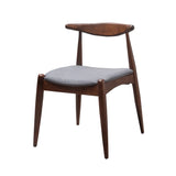 [Video] Set of 2 Rubberwood Dining Chairs with Ergonomic Backrest & Comfort Cushions, Walnut+Light Gray (same sku: 59296.00FDBEI)