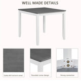 5-Piece Dining Table Set with 4 Chairs, Modern Wood Dining Table Set for 4,  4-Person Dining Table Set for Small Place, Kitchen, Dining Room, Grey & White two tone