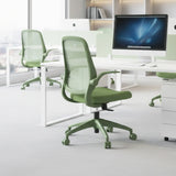 Ergonomic Color Office Chair 500lb (About 226.8kg), Home Office, Mesh Back, Integrated Molded Foam, Comfortable Sitting, Flipping Armrest, Fireproof, Rotating, Lifting Multifunctional Chair (Green)