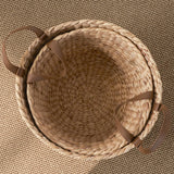 Isidore Water Hyacinth Woven Round Multi Use Storage Basket - 15.7" x 15.7" x 11.8" - Natural Brown