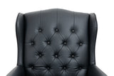 Executive Office Chair Comfortable Desk Chair - Ergonomic Design - Thick Padded Seat and Backrest - PU Leather Desk Chair with Smooth Glide Caster Wheels, 1 Pack Black