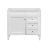 36'' Bathroom Vanity without Top Sink, Modern Bathroom Storage Cabinet with 2 Drawers and a Tip-out Drawer, Solid Wood Frame (NOT INCLUDE BASIN SINK)