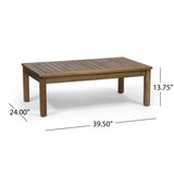 Patio Loveseat and Coffee Table Set, Patio Furniture Set with Cushion, Acacia Wood Frame Conversation Set for Garden, Backyard, Porch and Poolside, Minimalistic Style