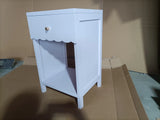 Modern  Nightstand with Drawer and Open Shelf,Scalloped Edge Bedside Table for Bedroom, Cute Minimalist Side Table for Kids Room or Girls' Room,Light Purple