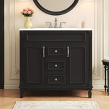 36'' Bathroom Vanity with Top Sink, Modern Bathroom Storage Cabinet with 2 Soft Closing Doors, Single Sink Bathroom Vanity
