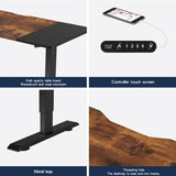 55"×24" Black&Rustic brown Electric Standing Desk Height Adjustable Desk for Home and Office Computer Table Gaming Desk Modern  Lift-up Desk