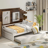 Daybed with Trundle Frame Set, Twin Size, Gray