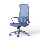 Ergonomic Colorful Office Chair 500lb (About 226.8kg) Home Office Mesh Breathable High Back, With Adjustable Lumbar Support Computer Chair, Integrated Molded Foam Seat Cushion, Fireproof (Blue)
