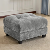 93" 3+1 Seater Sofa with Ottoman - 4-Position Adjustable Backrest, 350lb/Seat, Soft Chenille Fabric, 3 Throw Pillows, Easy Assembly