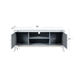 Mirrored TV Stand for 65+ inch TV,Sliver TV Console Table with Open Storage & 2 Storage Cabinets ,Diamond Shape Sparkling Mirror Doors for Living Room(59''W x 25.2''H x 15.7D)