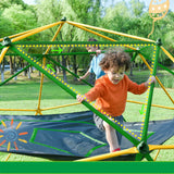13ft Geometric Dome Climber Play Center, Kids Climbing Dome Tower with Hammock, Rust & UV Resistant Steel Supporting 1000 LBS