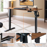 Electric Standing Desk, Adjustable Height Stand up Desk, 24x48 Inches Sit Stand Home Office Desk, Frame/Mahogany Top,Dark Walnut