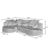 Modern Curved L-Shape Luxury Sectional Oversized Sofa: Minimalist Design, Comfy Sleeper Couch for Living Room, Apartment & Reception Spaces,No Assembly Required