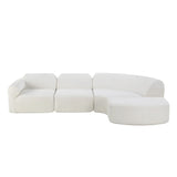 111" Modern Curved Sectional Sofa with High-Density Fully Compressed Sponge, Upholstered Deep Seat Wtih Ottoman, 3-Piece Set, Fully Assembled Right Hand Facing, Perfect for Living Room, Lounge