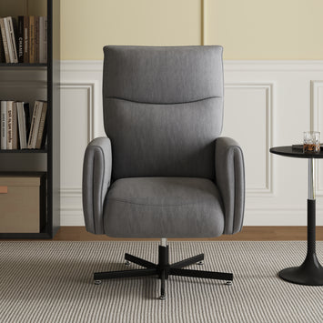 Power Swivel Recliner Chair, Electric Reclining with USB & Type-C Charging, 360° Swivel Velvet Upholstered Accent Chair, for Home Office & Living Room, Easy Assembly,Dark Gray