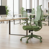Ergonomic Colorful Office Chair 500lb (About 226.8kg) Home Office Mesh Breathable High Back, With Adjustable Lumbar Support Computer Chair, Integrated Molded Foam Seat Cushion, Fireproof (Green)