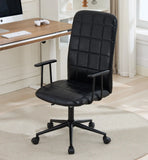 Antique black PU leather color office chair 2SETS, with armrest, high backrest,360 degree swivel , up and down adjustable gaslift,black powder coated frame,five star base, black wheels
