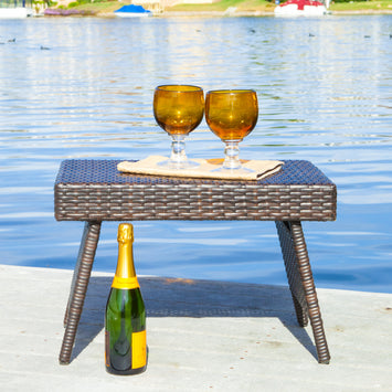 SALEM PE WICKER SNACK TABLE
