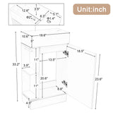 18.6" Bathroom Vanity with Sink, Bathroom Vanity Cabinet with Two-tier Shelf, Left or Right Orientation, Grey  (Old Sku:WF308491AAE)