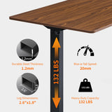 Electric Standing Desk, Adjustable Height Stand up Desk, 24x48 Inches Sit Stand Home Office Desk, Frame/Mahogany Top,Dark Walnut