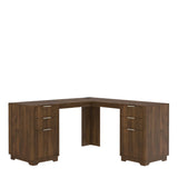L Shaped Desk,Computer Desk with Drawers,Bookshelf,Modern Corner Desk,Home Office Desk,L-Shaped Study Table Writing Desk,Corner Gaming Computer Desk with Storage