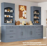 [Assembly Video Provided] TOPMAX Modern Freestanding Kitchen Pantry,Buffet Food Storage, Coffee Bar Cabinet with Drawer, 2 Adjustable Shelves and 2 Door Shelves for Dining, Kitchen, Set of 2, Gray