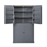 [Assembly Video Provided]TOPMAX 40.2x20x71.3inch High Freestanding Kitchen Pantry Large Cupboard Storage Cabinet with 2 Drawers, 2 Adjustable Shelves, 8 Door Shelves for Kitchen, Dining Room,Gray