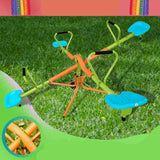 XSS004 outdoor playground four seats seesaw for kids 360 degree rotating sturdy plastic seat seesaw for kids seesaw blue and green for kids age 3+