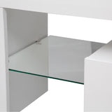 High gloss TV Stand with LED Lights for TVs up to 65'', Modern TV Console with Storage Cabinets for Living Room
