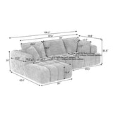 Chenille L-Shape Luxury Sectional Oversized Sofa,Mnimalist Design,Comfy Sleeper Couch for Living Room,Apartment&Reception Spaces,No Assembly Required