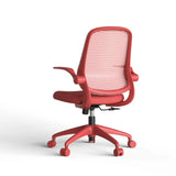 Ergonomic Color Office Chair 500lb (About 226.8kg), Home Office, Mesh Back, Integrated Molded Foam, Comfortable Sitting, Flipping Armrest, Fireproof, Rotating, Lifting Multifunctional Chair (Red)