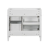 36'' Bathroom Vanity without Top Sink, Modern Bathroom Storage Cabinet with 2 Drawers and a Tip-out Drawer, Solid Wood Frame (NOT INCLUDE BASIN SINK)