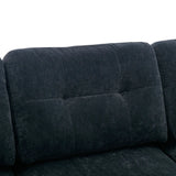 110.6" L-Shape Convertible Sectional Sofa Couch with Movable Ottoman for Living Room, Apartment, Office(Old SKU:SG000970ABB), Black