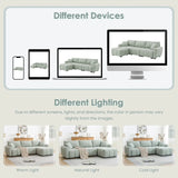 [VIDEO] 110" Modular Sectional Sofa, L Shape with Extra-large Seat, Pull-line Design, Movable Ottoman, High Density Foam, Free Combination, Sturdy Metal&Wood Frame, Boucle Fabric, 3 Colors