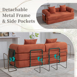 UNITED WE WIN Foldable and compressible sofa, featuring a sturdy metal frame, It allows you to freely create a personalized leisure area. A combination of modern metal and fabric for Small Spaces