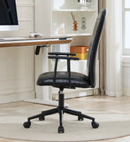 Antique black PU leather color office chair 2SETS, with armrest, high backrest,360 degree swivel , up and down adjustable gaslift,black powder coated frame,five star base, black wheels
