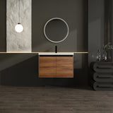 LEVISTAR Oak 36 Inch Bathroom Vanity with resin Countertop Sink,  2 Doors Bathroom Cabinet Set