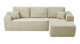 104" Cloud Sectional Sofa with L-Shape Chaise and Side Pockets , Modern Modular Design, with side pockets, Upholstered Couch for Living Room/Bedroom, No Assembly Required (Plush Fabric),Beige, Right