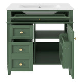30'' Bathroom Vanity with Top Sink, Modern Bathroom Storage Cabinet with 2 Drawers and a Tip-out Drawer, Single Sink Bathroom Vanity