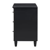 U_STYLE 28''painted Nightstand with 3 Drawers and Smooth Gliding Rails ,Simple Bedside Cabinet with Metal handle, Minimalist Sofa Side Table with rubber legs for Bedroom Sofa Couch Office