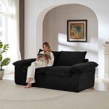 Modern corduroy cloud sofa, can be freely combined and has a comfortable sitting experience, suitable for modern living room furniture in homes, apartments, and offices