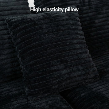 108-inch high-resilience boneless sponge sofa with 30 density, double-layer cloud-like cushions, multiple combination options, no installation required / Black