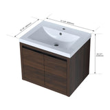 Bathroom Cabinet With Sink,Soft Close Doors,Float Mounting Design,24 Inch For Small Bathroom,24x18(KD-Packing),W128650530