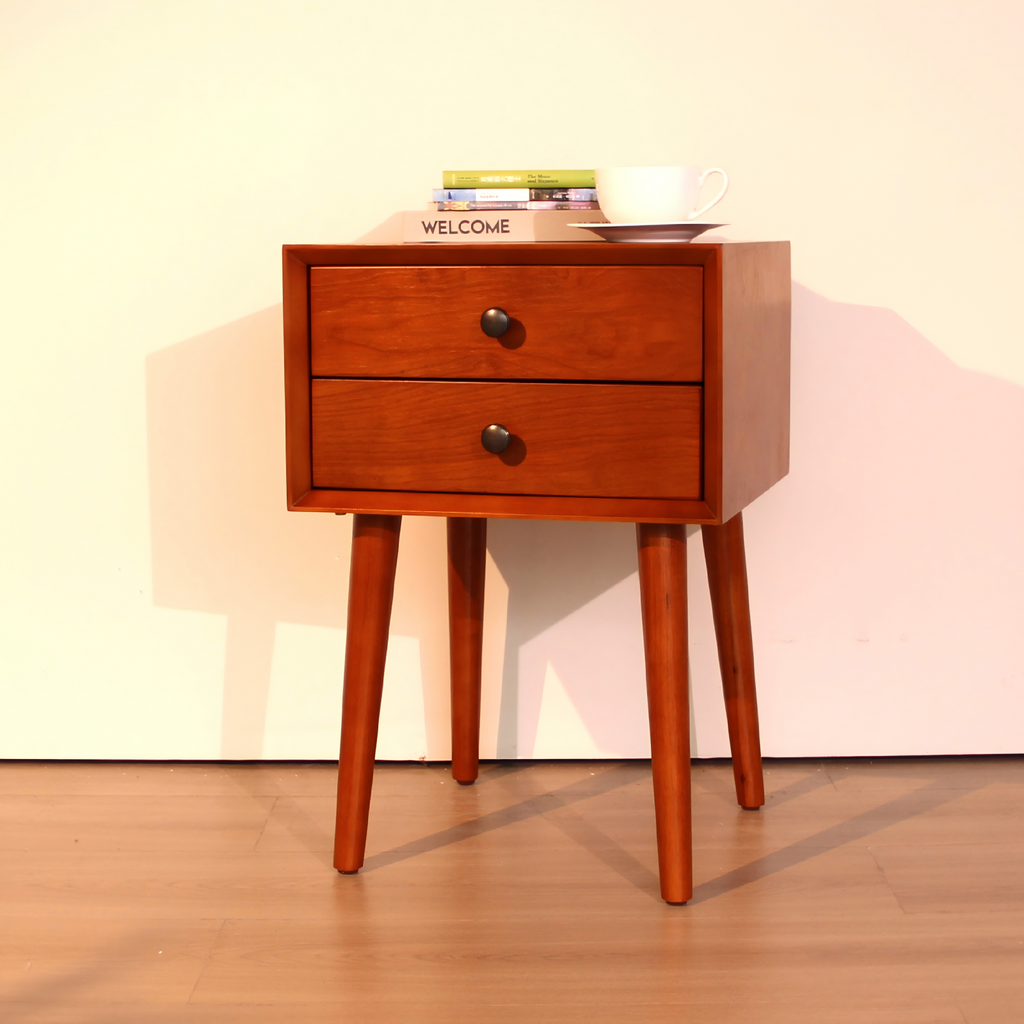 Nightstand with 2-Drawers, Small Side End Table with Storage, Seadrifte
